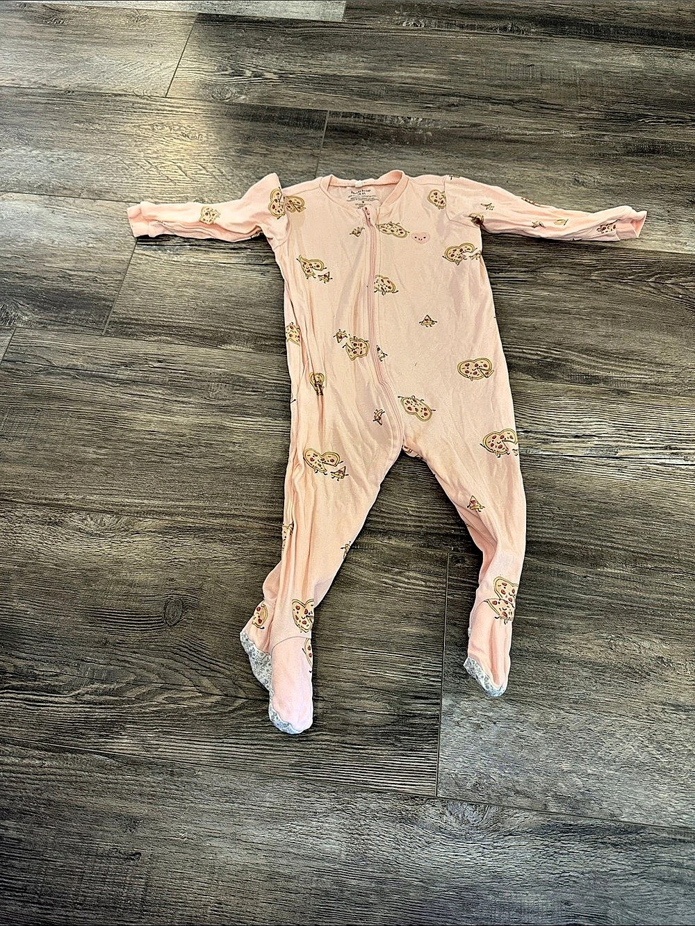 Pekkle Pink Animal Print Footie Baby 18M